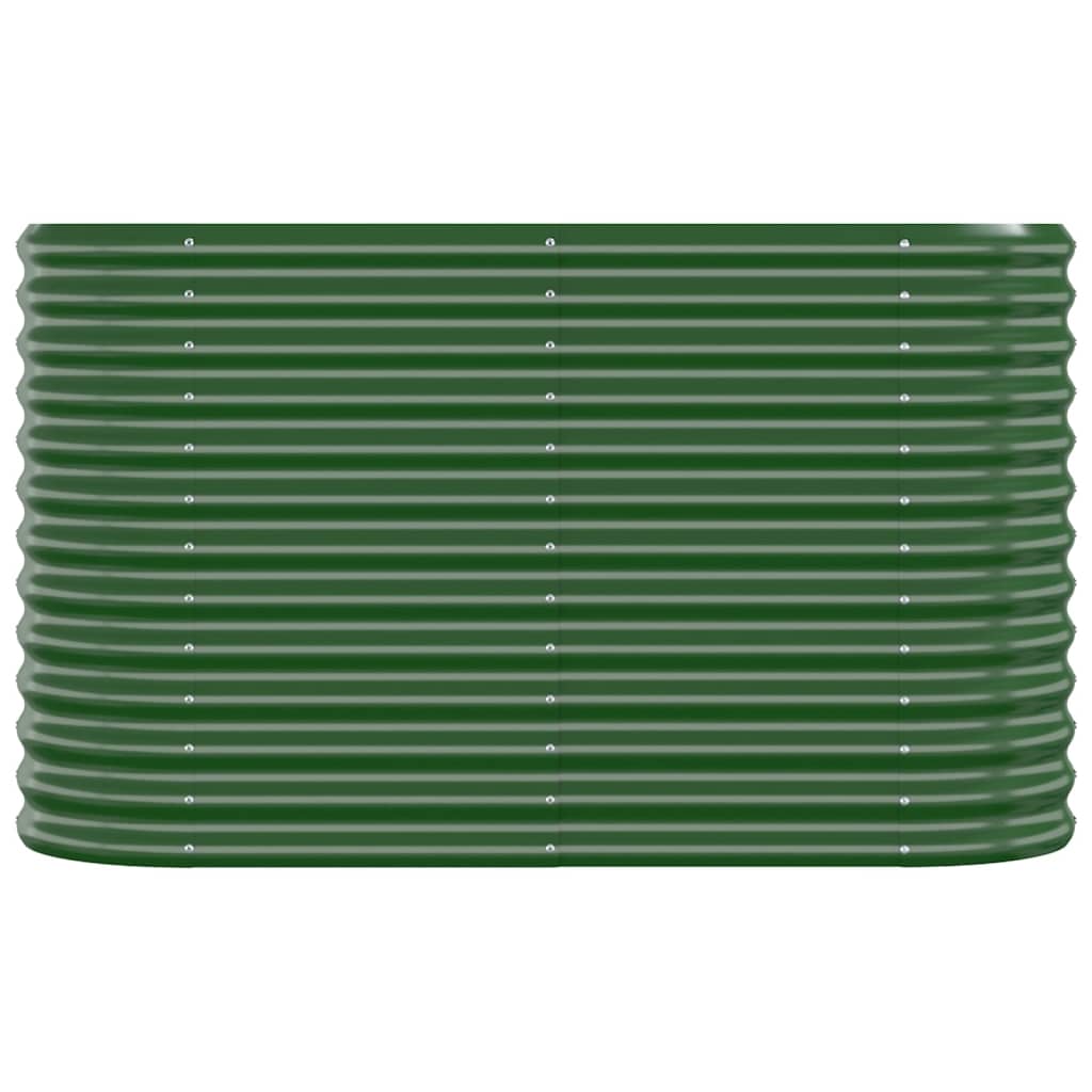 vidaXL Jardinera arriate acero recubrimiento polvo verde 114x40x68 cm