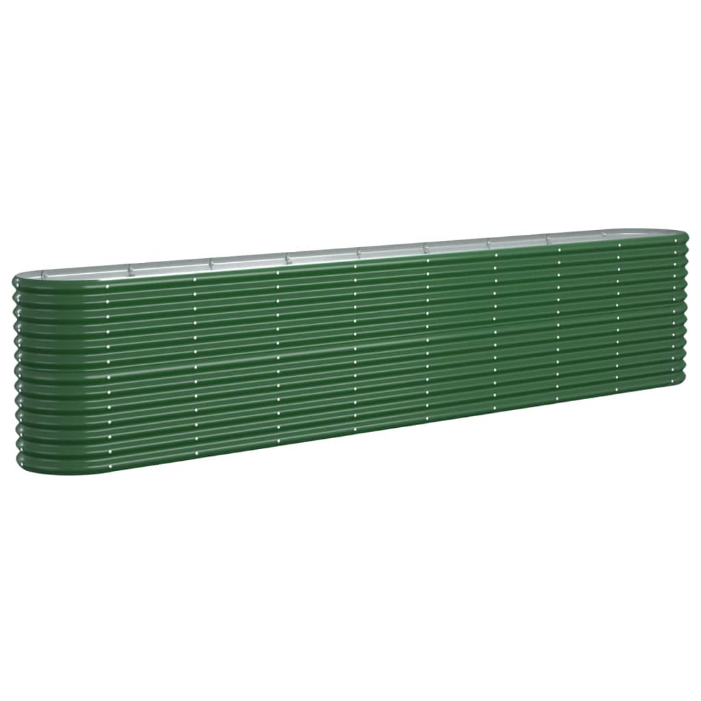 vidaXL Jardinera arriate acero recubrimiento polvo verde 332x40x68 cm