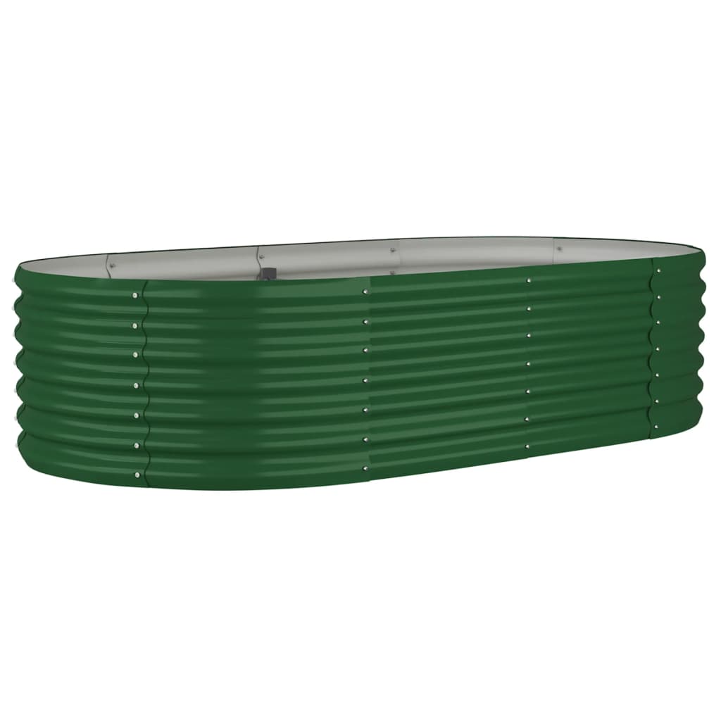 vidaXL Jardinera arriate acero recubrimiento polvo verde 152x80x36 cm