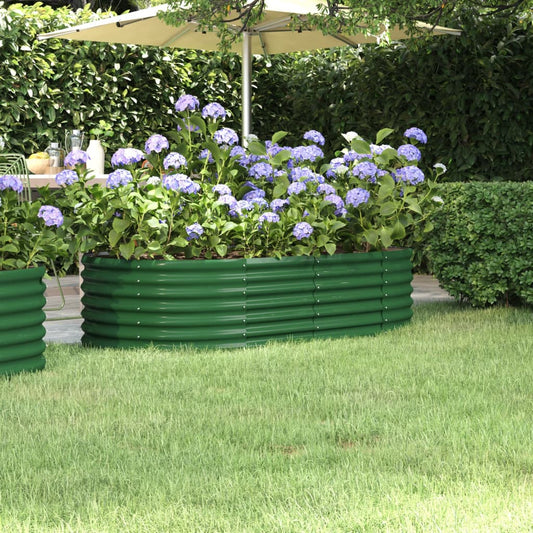 vidaXL Jardinera arriate acero recubrimiento polvo verde 152x80x36 cm