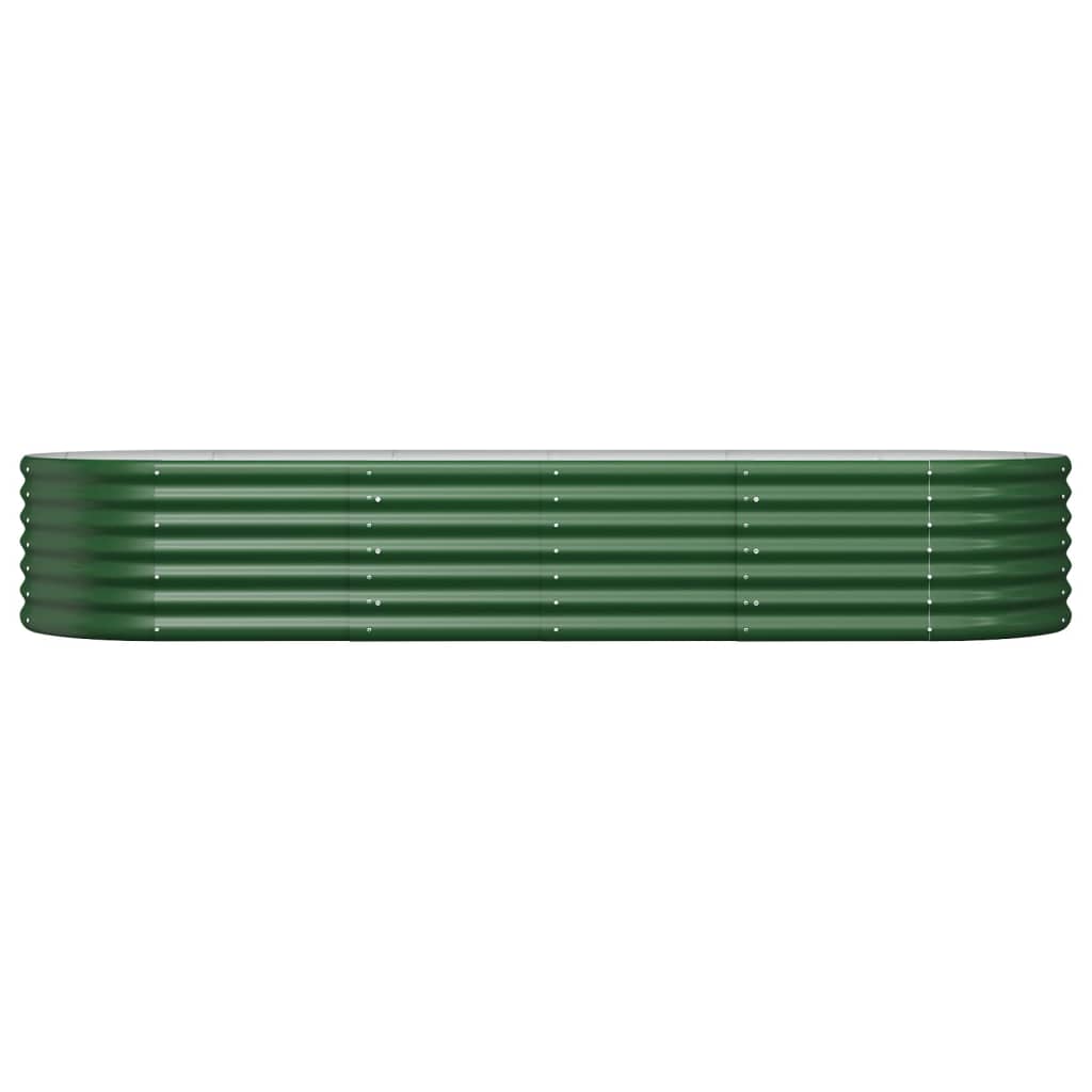 vidaXL Jardinera arriate acero recubrimiento polvo verde 224x80x36 cm