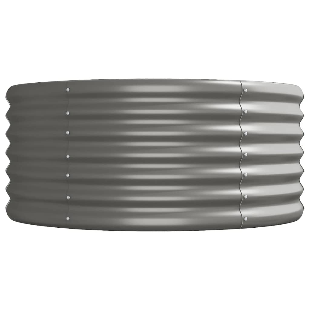 vidaXL Jardinera arriate acero recubrimiento polvo gris 224x80x36 cm