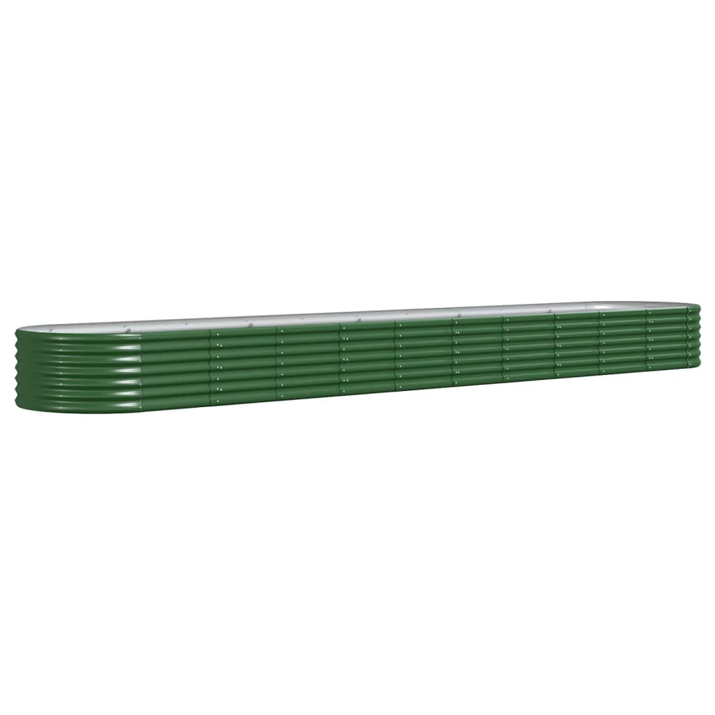 vidaXL Jardinera arriate acero recubrimiento polvo verde 440x80x36 cm