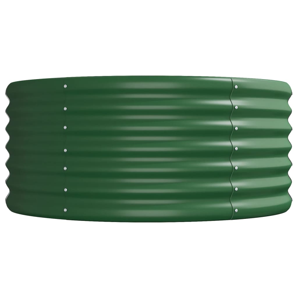 vidaXL Jardinera arriate acero recubrimiento polvo verde 440x80x36 cm