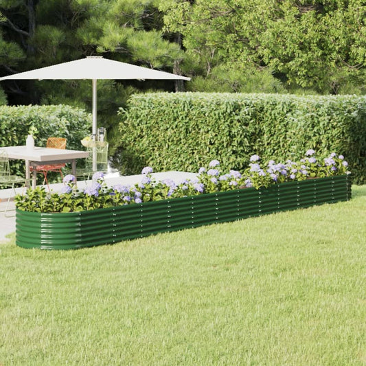 vidaXL Jardinera arriate acero recubrimiento polvo verde 512x80x36 cm