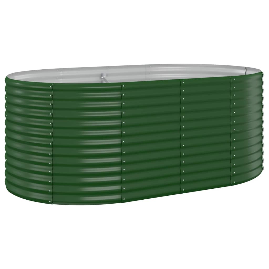 vidaXL Jardinera arriate acero recubrimiento polvo verde 175x100x68 cm