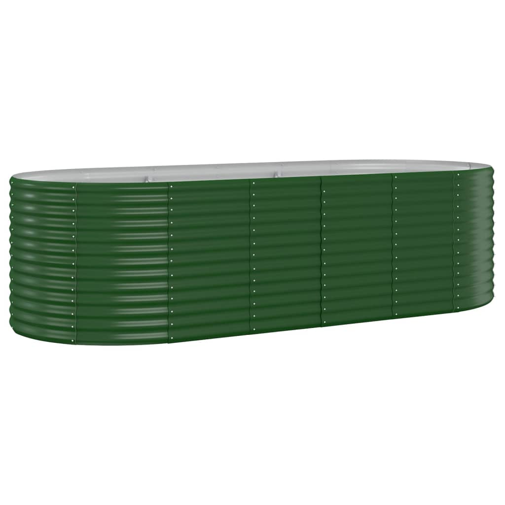 vidaXL Jardinera arriate acero recubrimiento polvo verde 249x100x68 cm