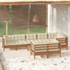 vidaXL Muebles de jardín 9 pzas y cojines madera de pino marrón miel