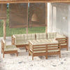 vidaXL Muebles de jardín 9 pzas y cojines madera de pino marrón miel