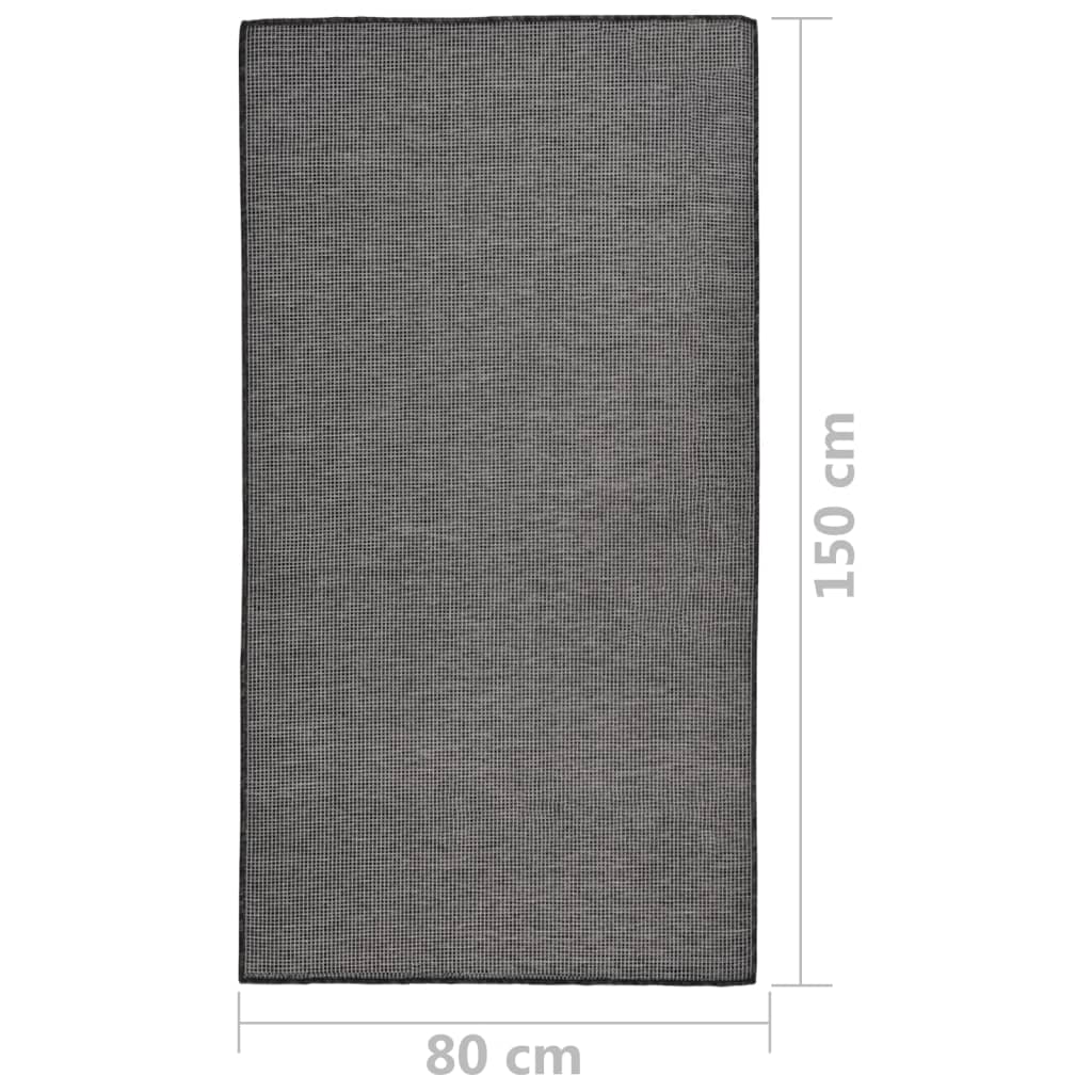 vidaXL Alfombra de exterior de tejido plano gris 80x150 cm