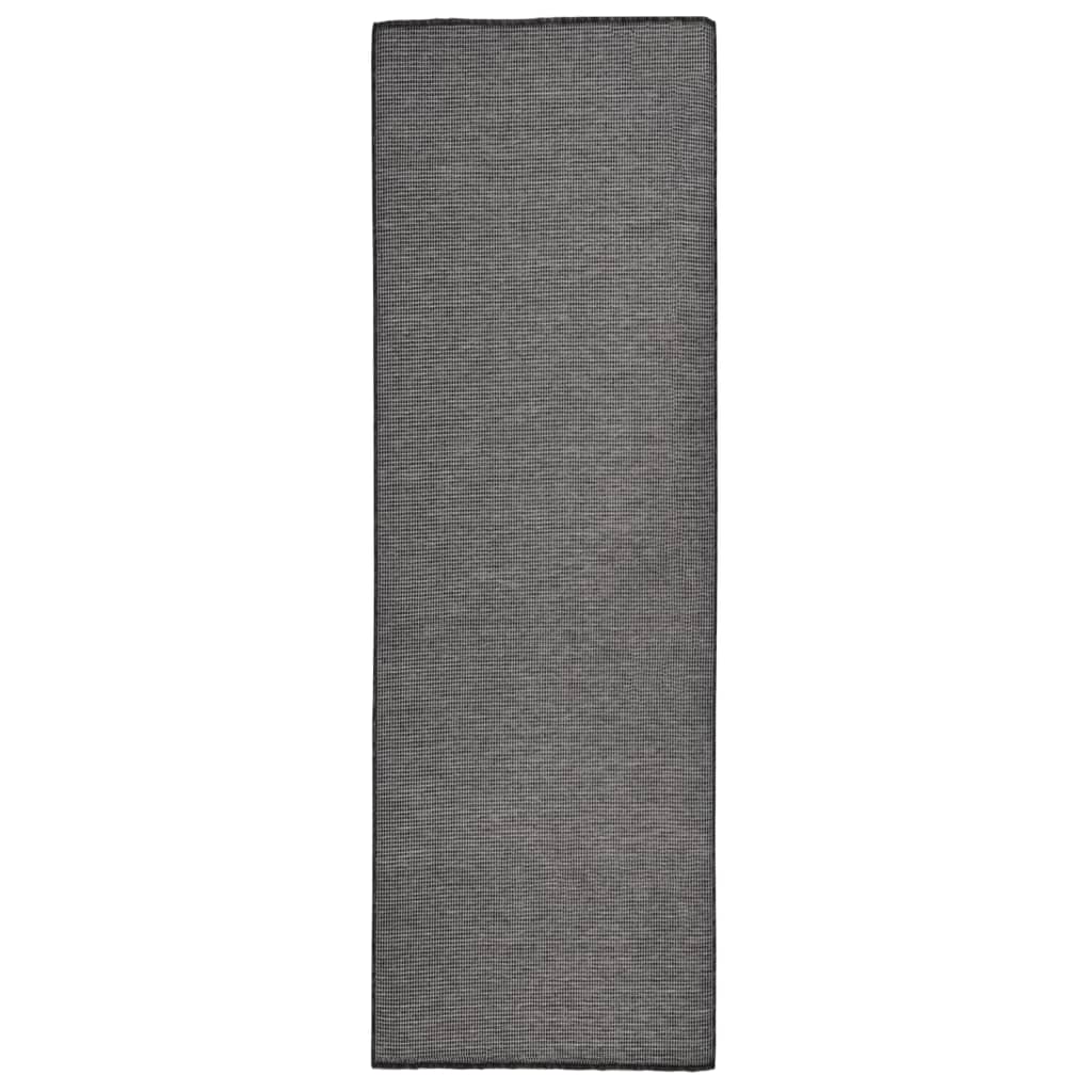 vidaXL Alfombra de exterior de tejido plano gris 80x250 cm