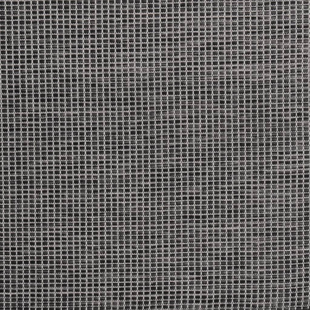 vidaXL Alfombra de exterior de tejido plano gris 80x250 cm