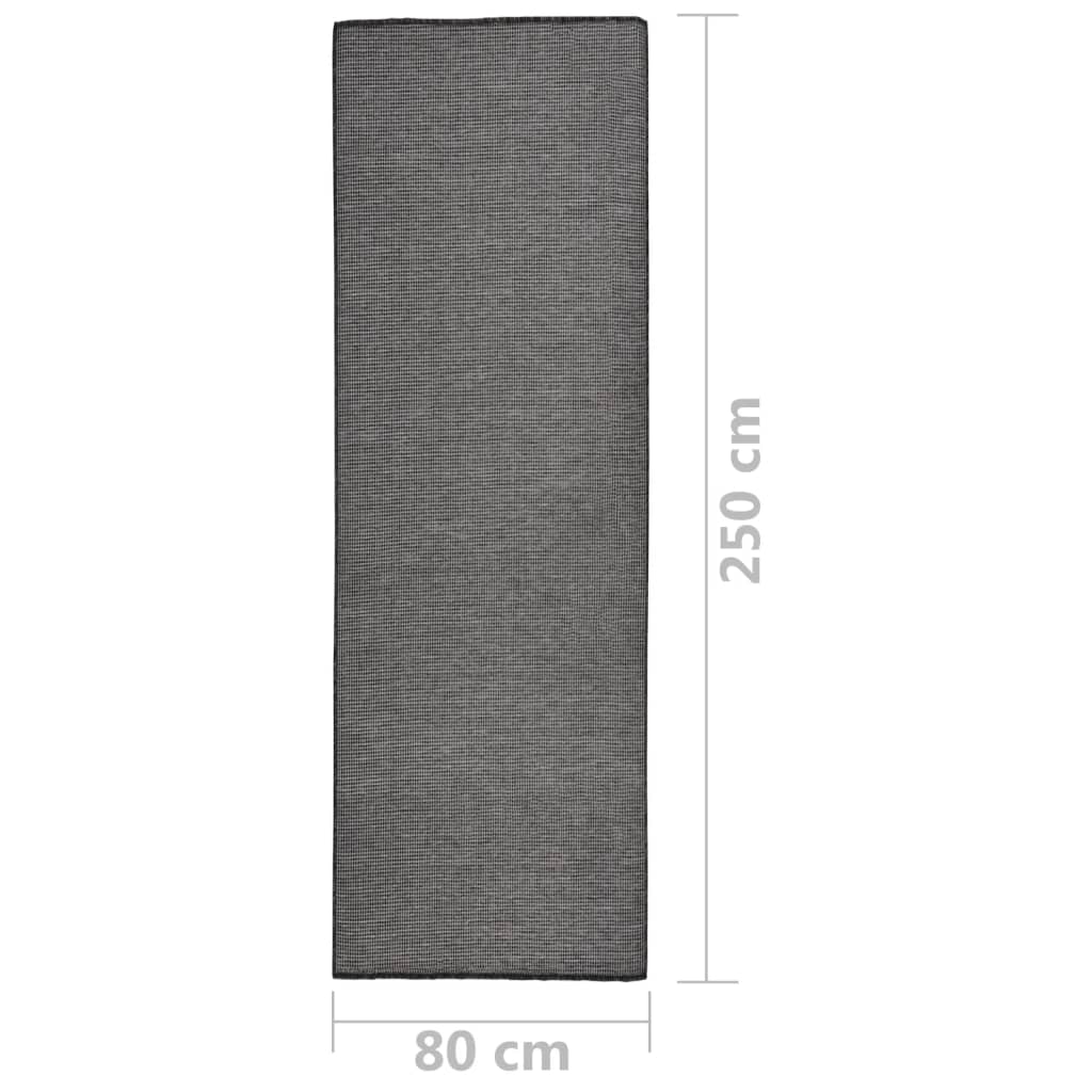 vidaXL Alfombra de exterior de tejido plano gris 80x250 cm