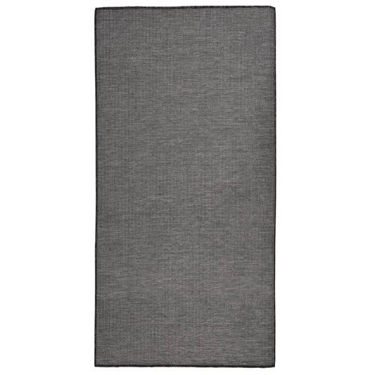 vidaXL Alfombra de exterior de tejido plano gris 100x200 cm