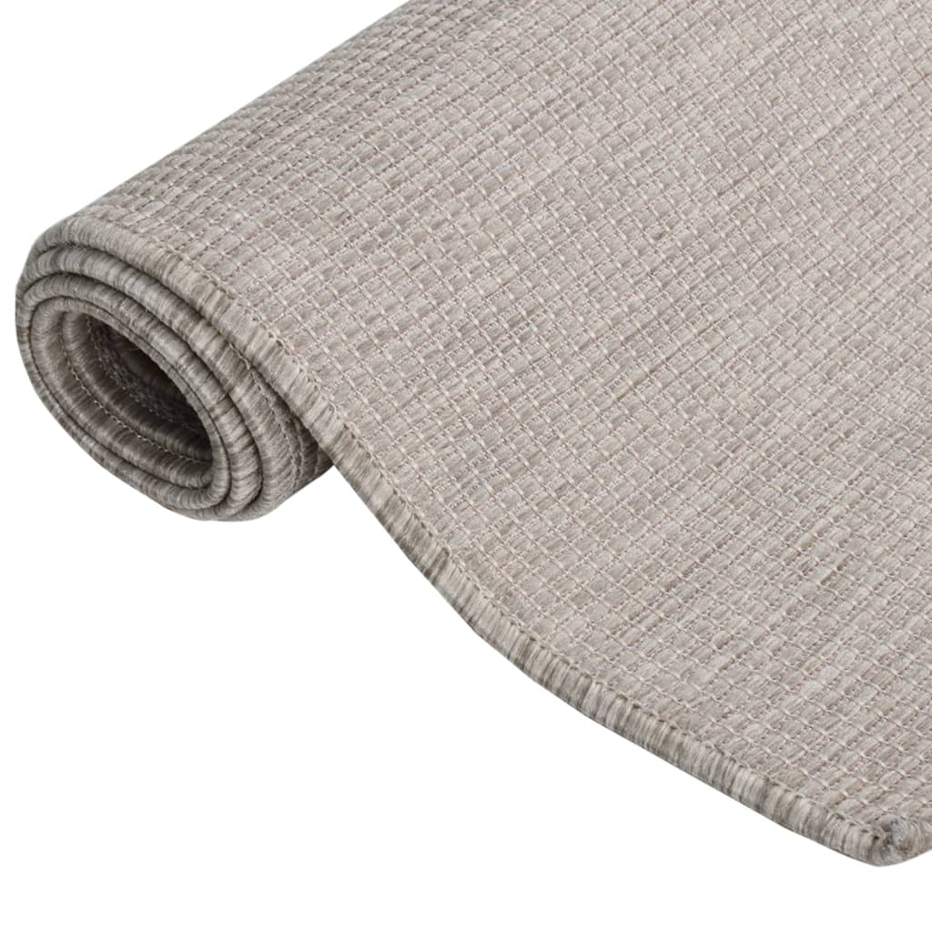 vidaXL Alfombra de exterior de tejido plano gris taupe 80x250 cm