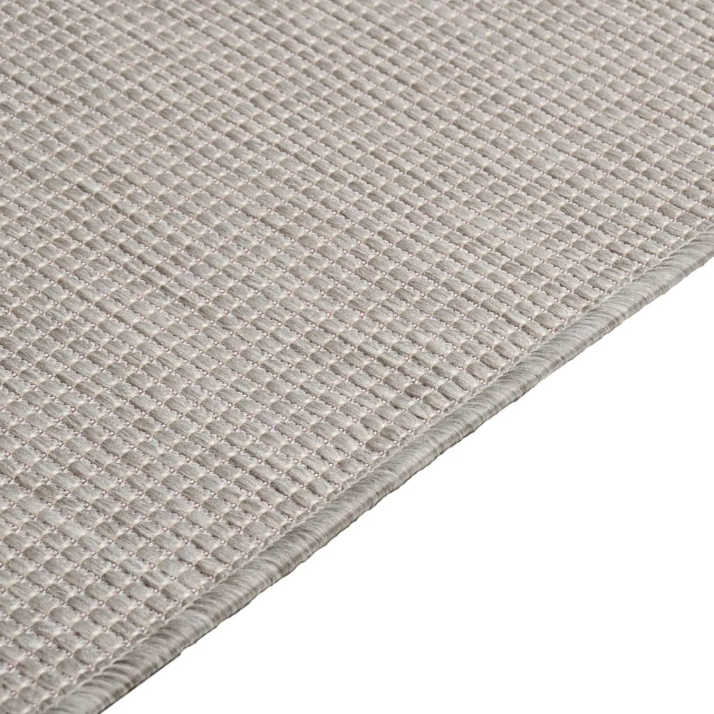 vidaXL Alfombra de exterior de tejido plano gris taupe 80x250 cm