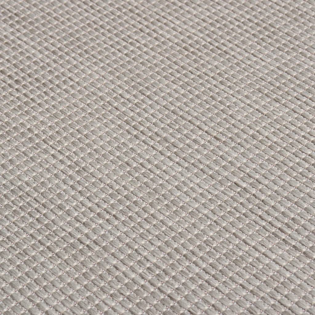 vidaXL Alfombra de exterior de tejido plano gris taupe 80x250 cm