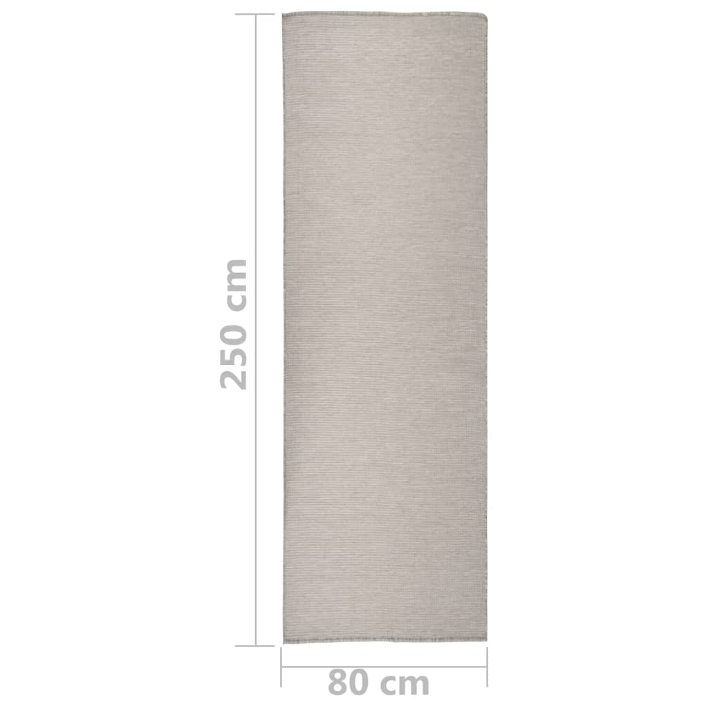 vidaXL Alfombra de exterior de tejido plano gris taupe 80x250 cm