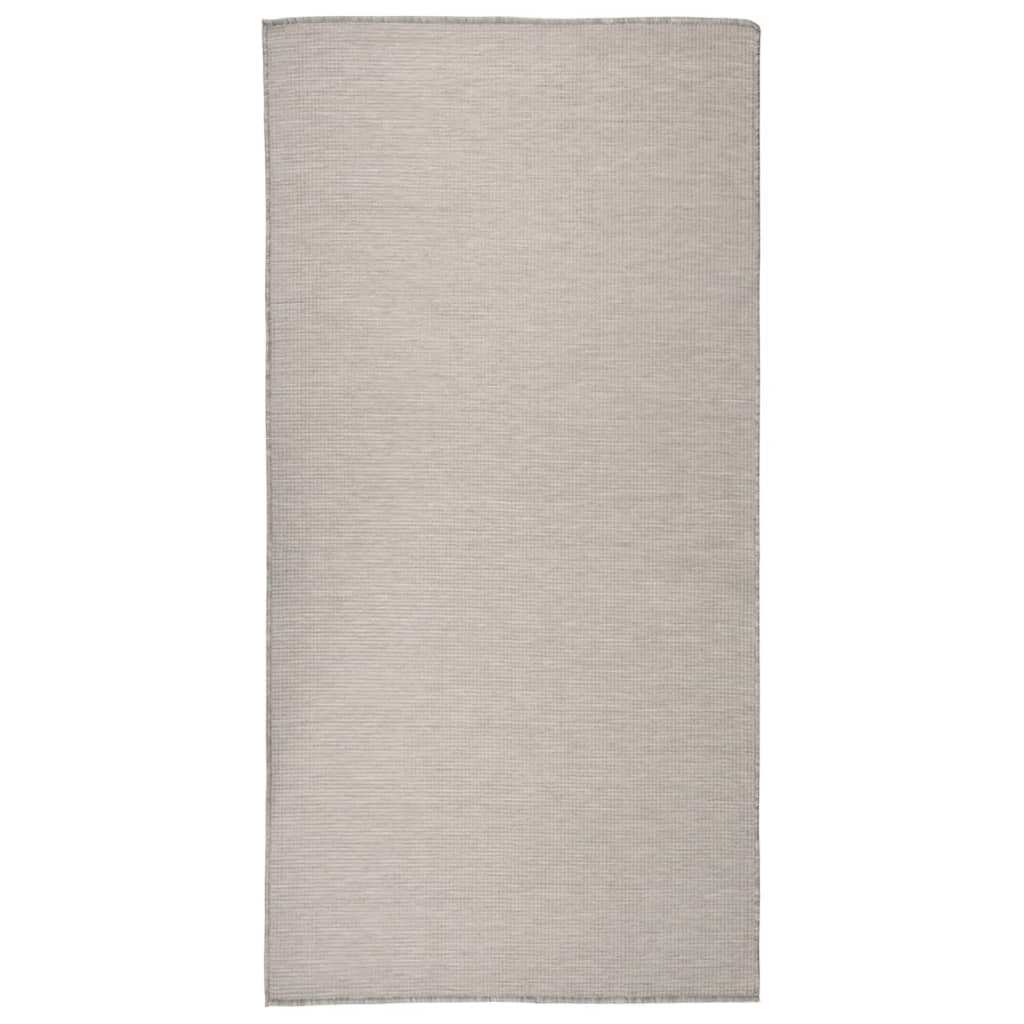 vidaXL Alfombra de exterior de tejido plano gris taupe 100x200 cm