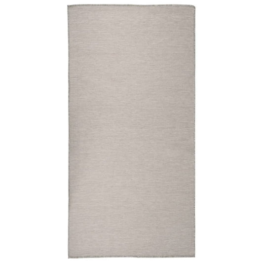 vidaXL Alfombra de exterior de tejido plano gris taupe 100x200 cm