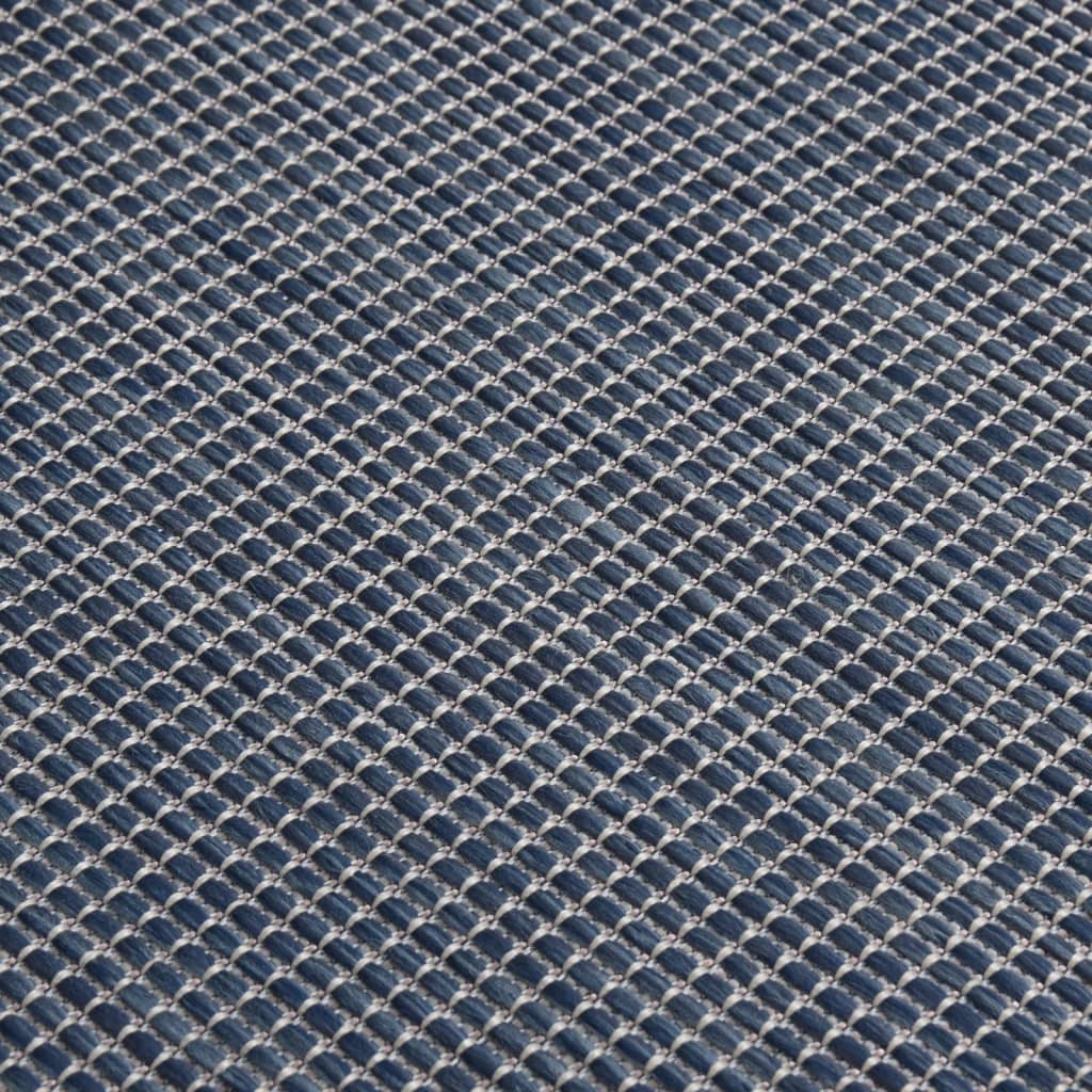 vidaXL Alfombra de exterior de tejido plano azul 80x250 cm