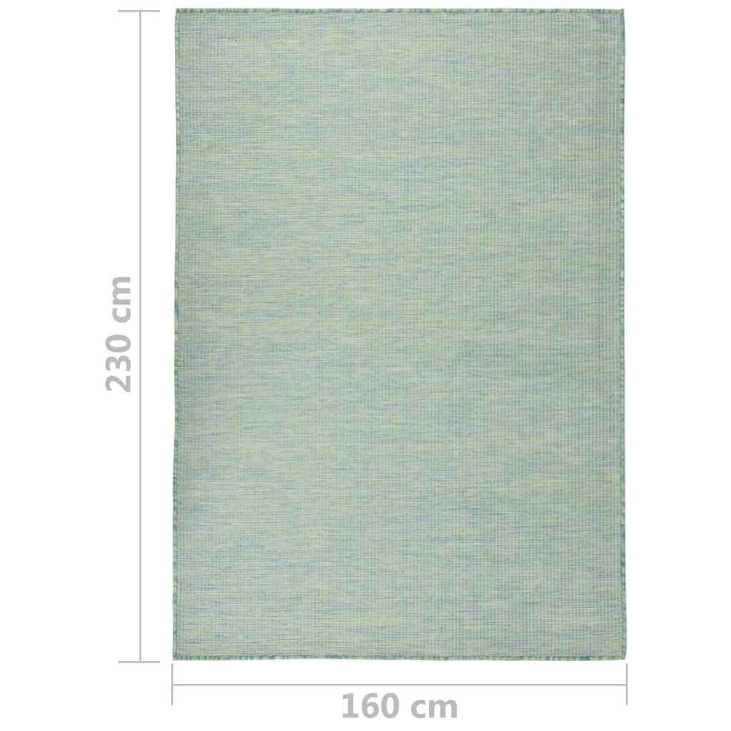 vidaXL Alfombra de exterior de tejido plano turquesa 140x200 cm