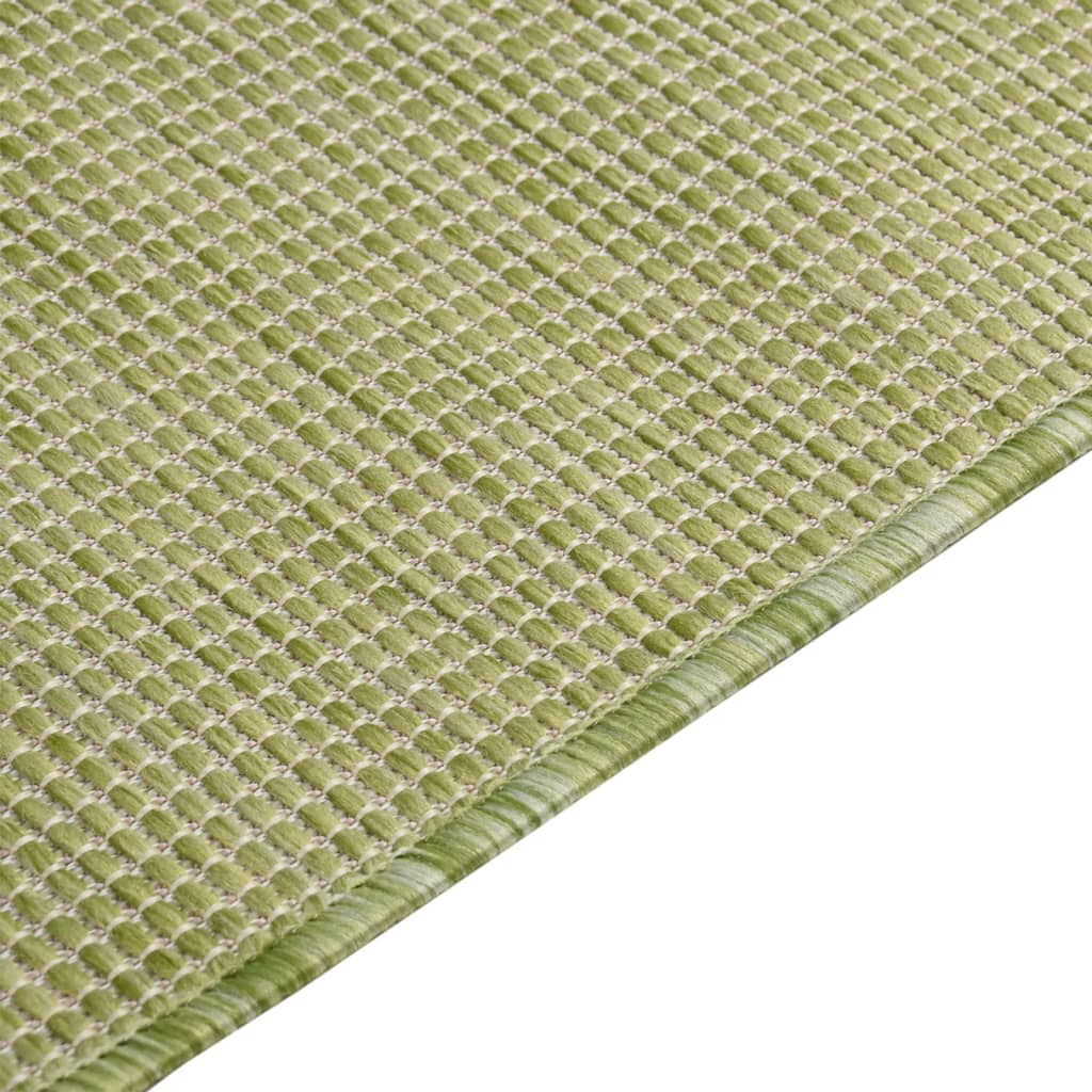 vidaXL Alfombra de exterior de tejido plano verde 80x250 cm