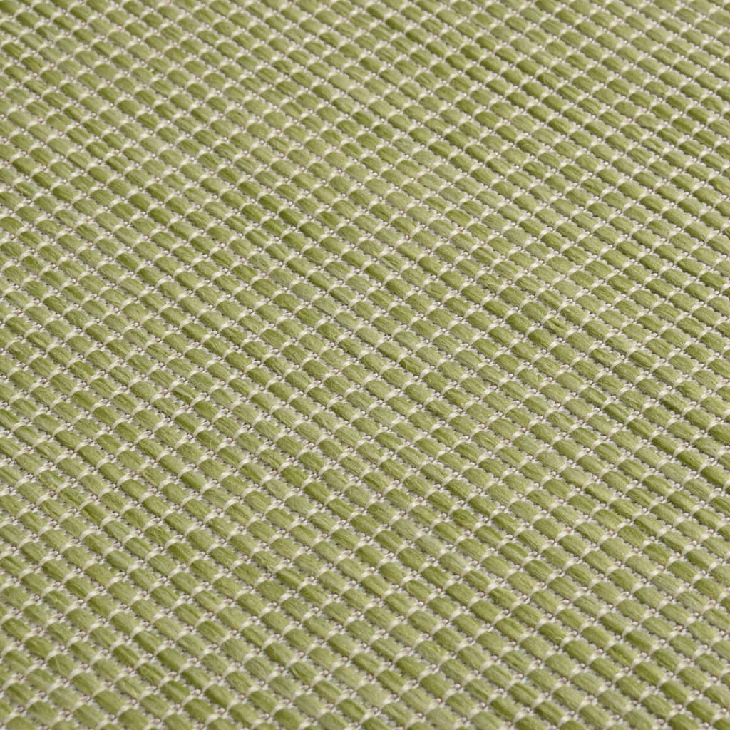 vidaXL Alfombra de exterior de tejido plano verde 80x250 cm