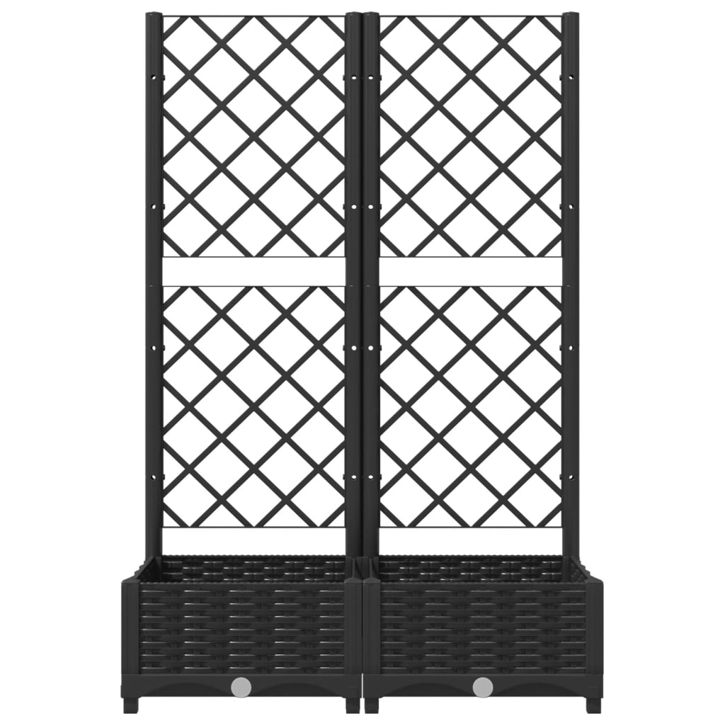 vidaXL Jardinera con enrejado PP negro 80x40x121,5 cm