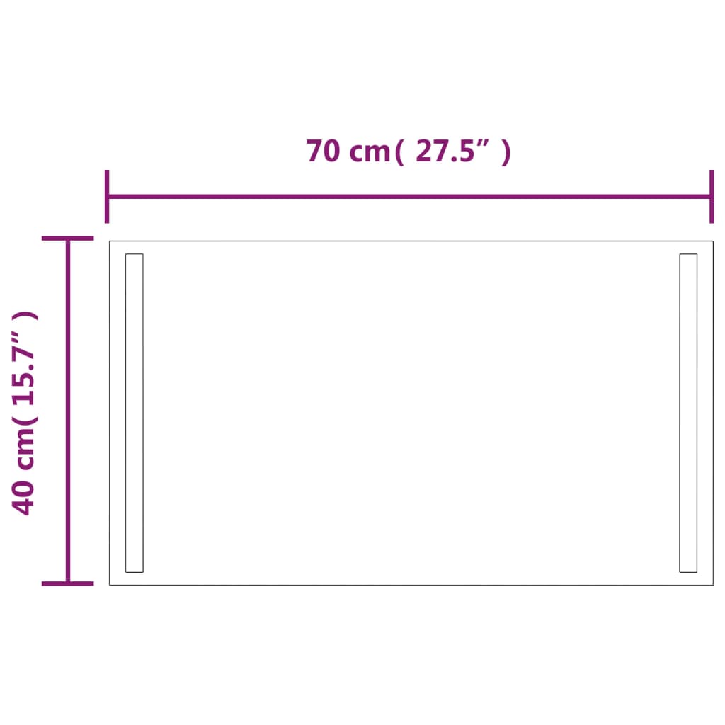 vidaXL Espejo de baño con LED 70x40 cm