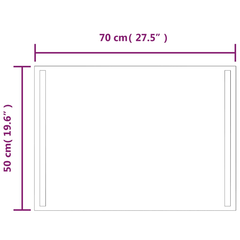 vidaXL Espejo de baño con LED 70x50 cm