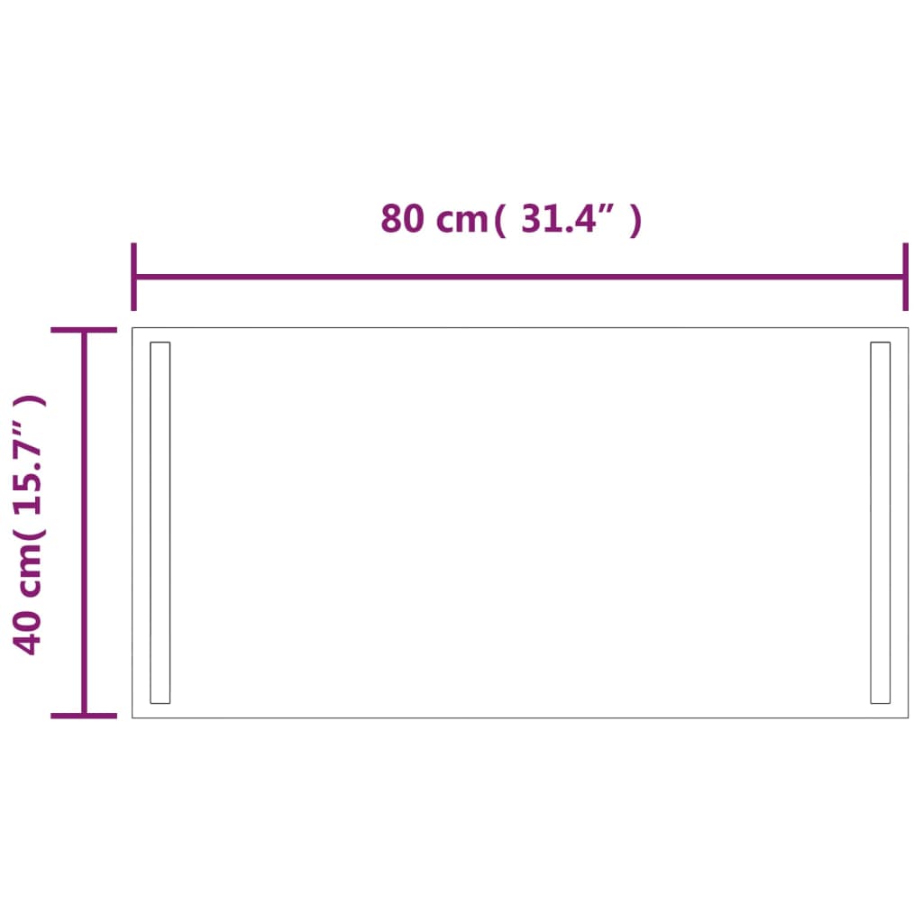 vidaXL Espejo de baño con LED 80x40 cm