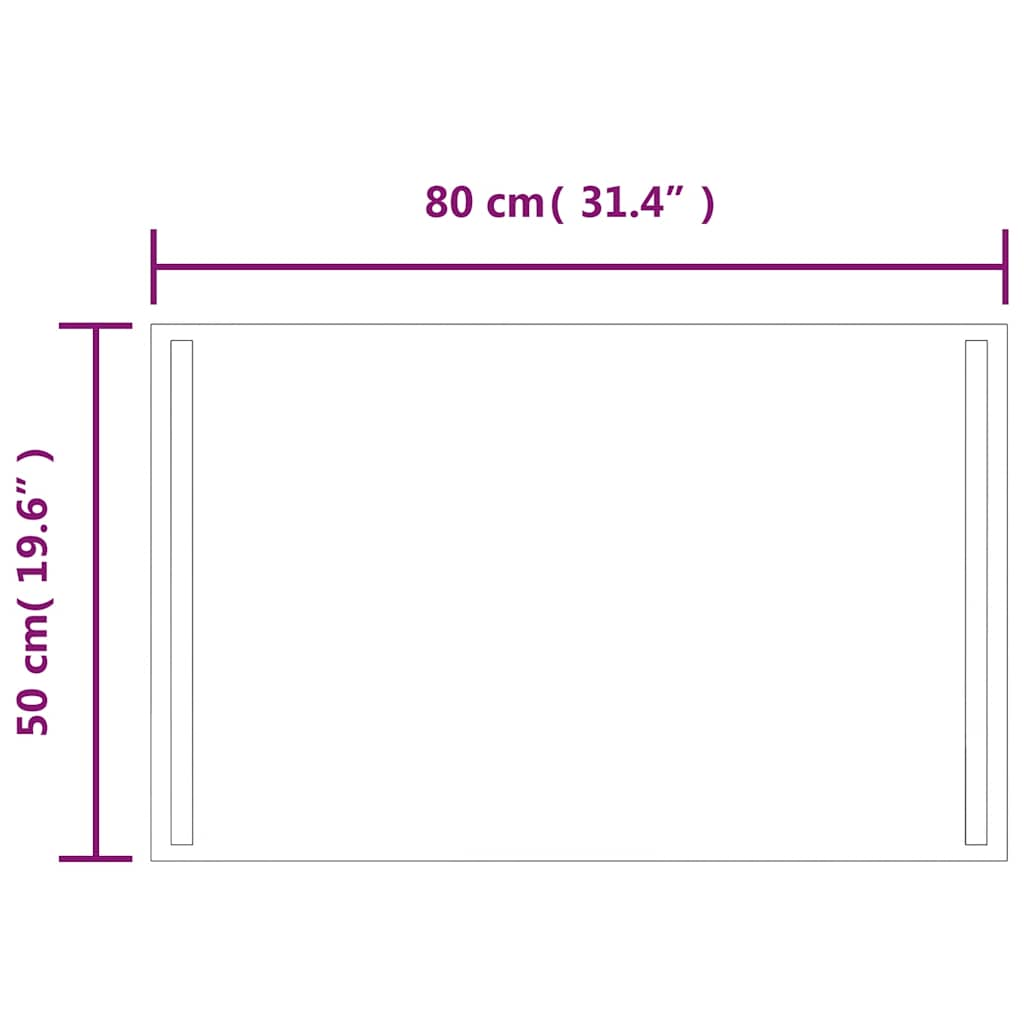 vidaXL Espejo de baño con LED 80x50 cm