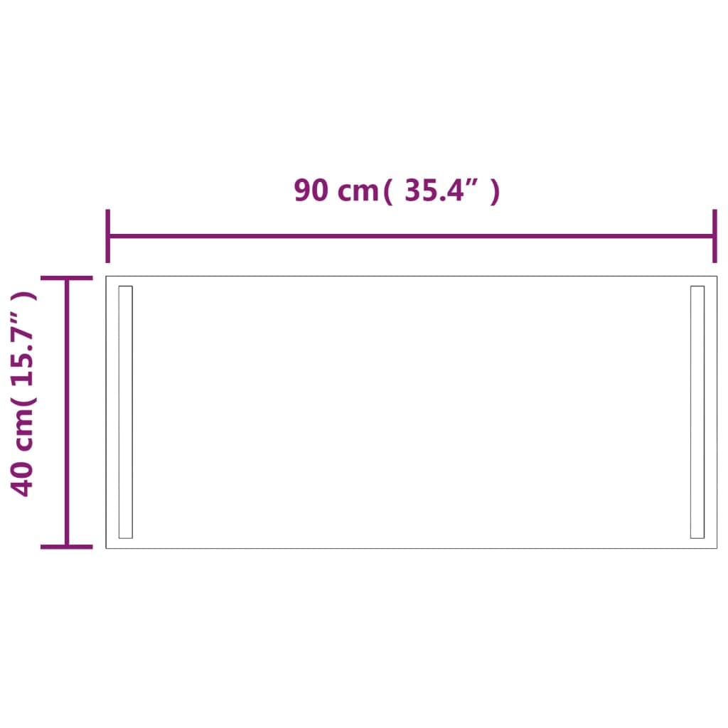 vidaXL Espejo de baño con LED 90x40 cm