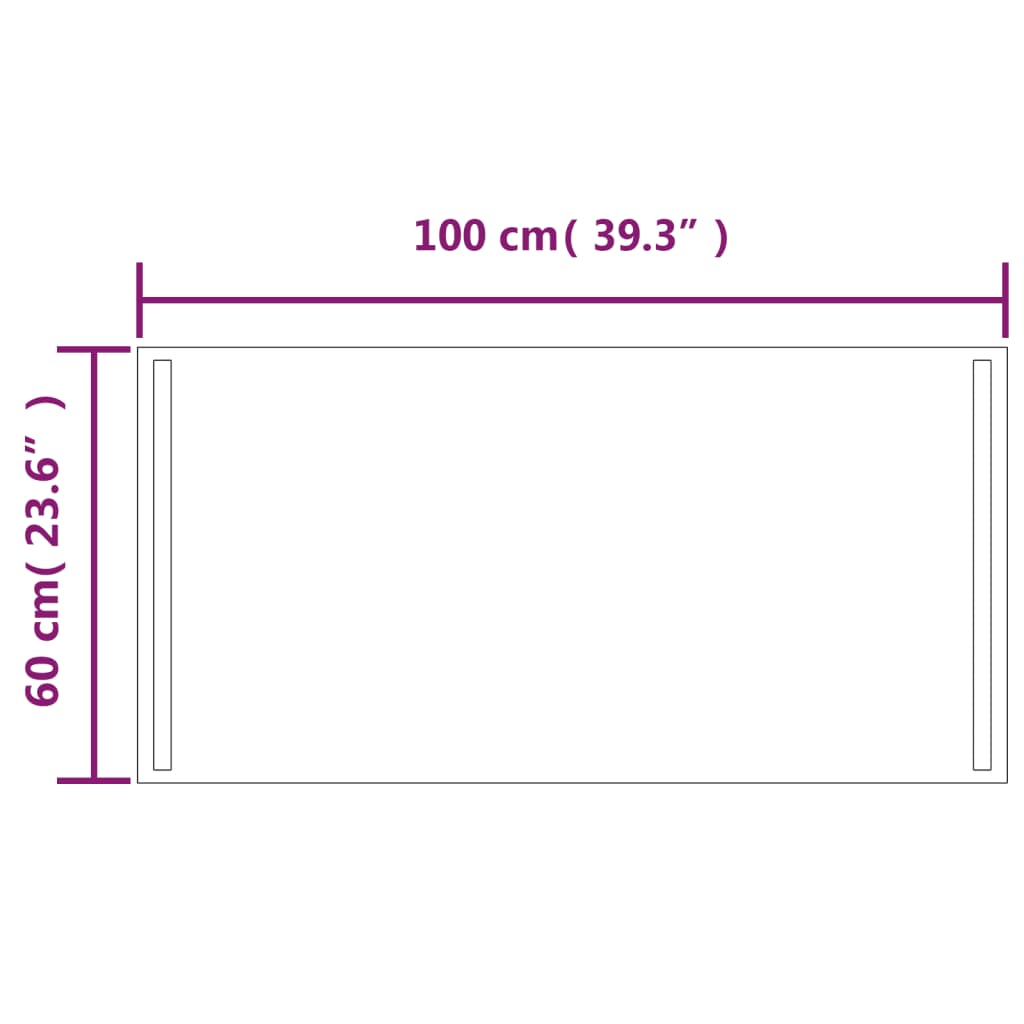 vidaXL Espejo de baño con LED 100x60 cm