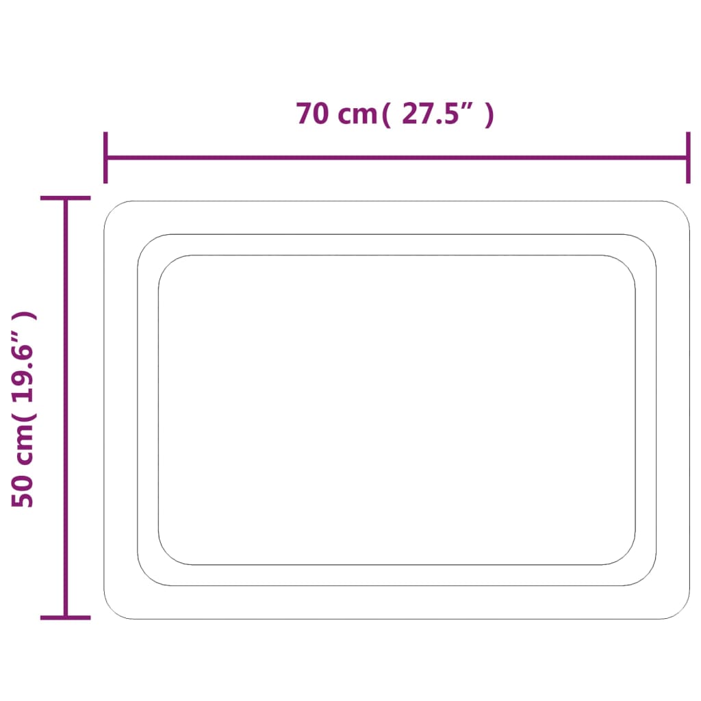 vidaXL Espejo de baño con LED 70x50 cm