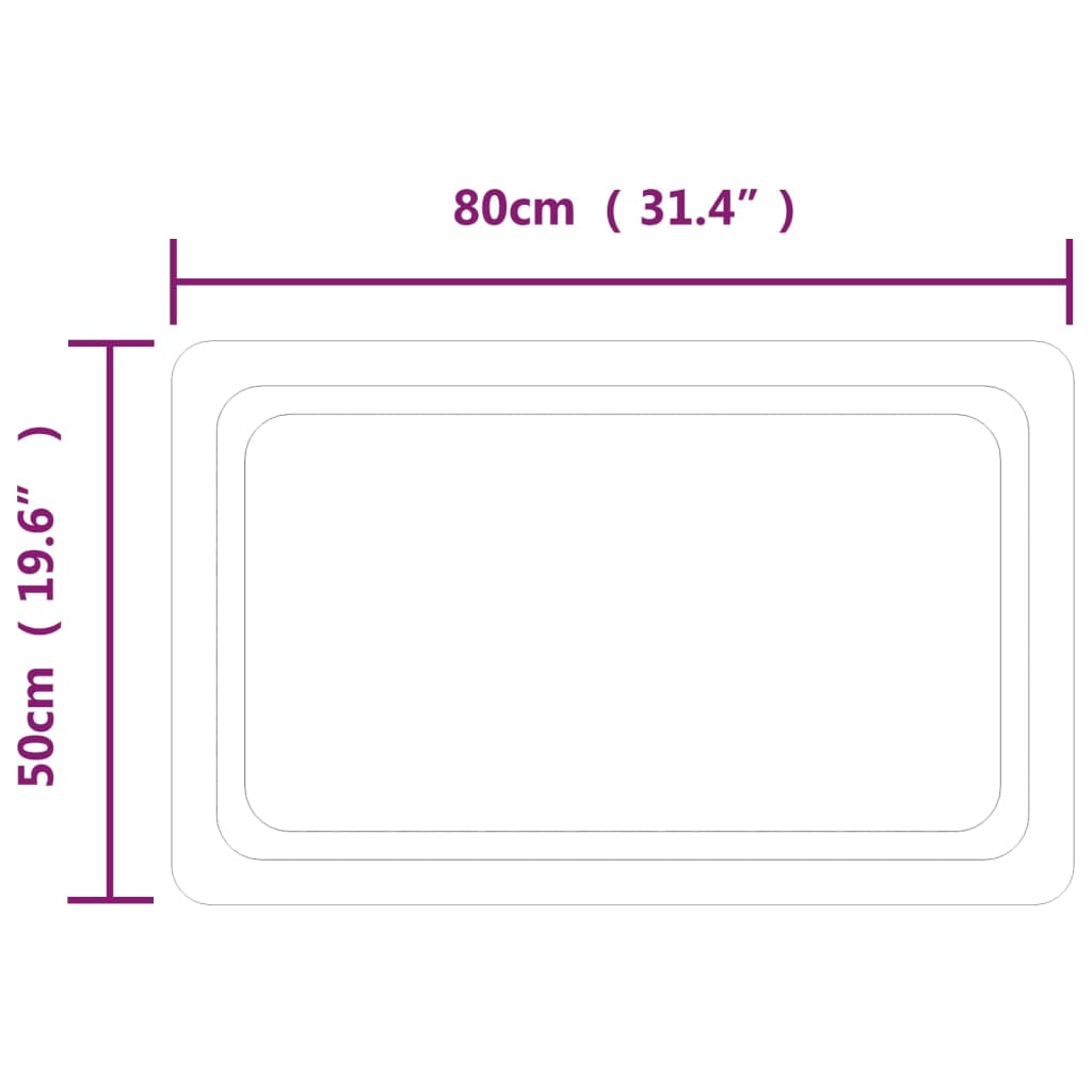 vidaXL Espejo de baño con LED 80x50 cm