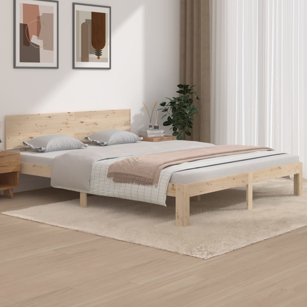 vidaXL Estructura de cama sin colchón madera maciza de pino 160x200 cm