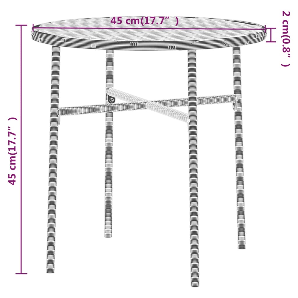 vidaXL Juego de comedor para jardín 3 piezas ratán sintético marrón