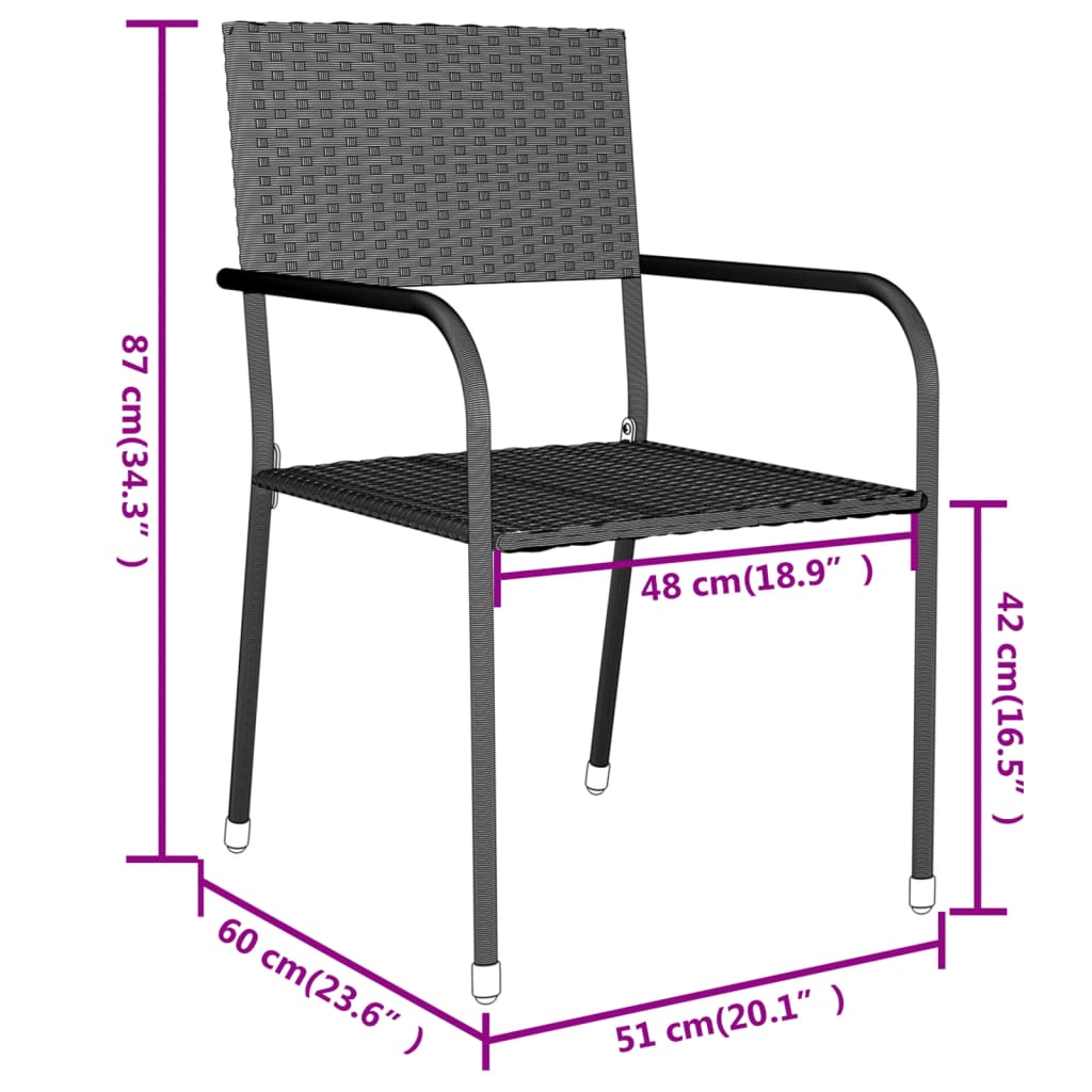 vidaXL Juego de comedor para jardín 3 piezas ratán sintético gris