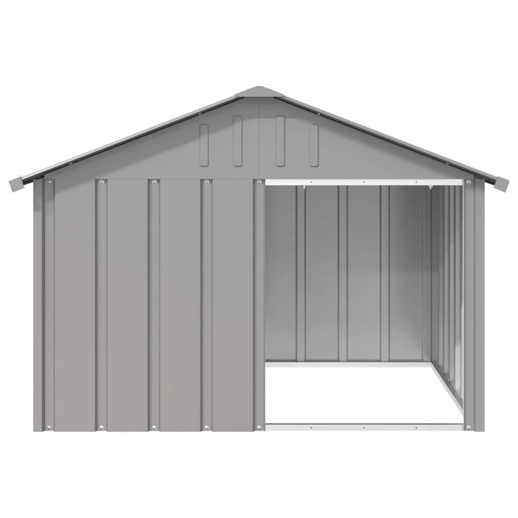 vidaXL Casa para perros acero galvanizado gris 116,5x153x81,5 cm