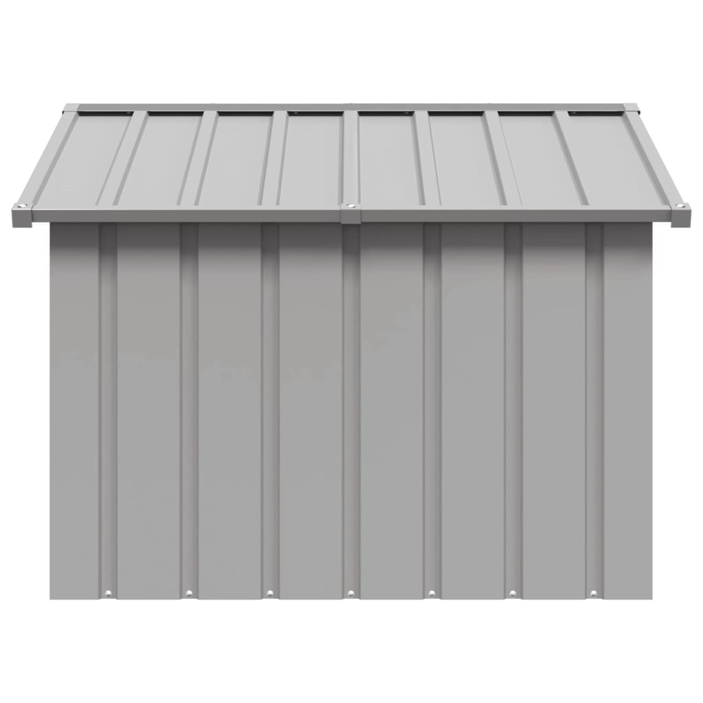 vidaXL Casa para perros acero galvanizado gris 116,5x153x81,5 cm