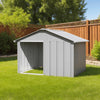 vidaXL Casa para perros acero galvanizado gris 116,5x153x81,5 cm