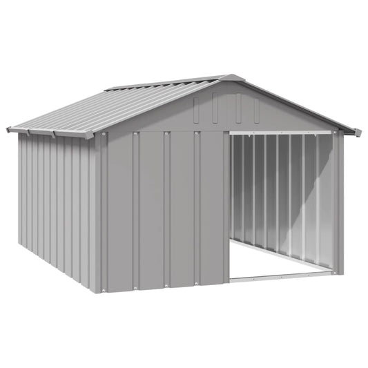 vidaXL Casa para perros acero galvanizado gris 116,5x153x81,5 cm