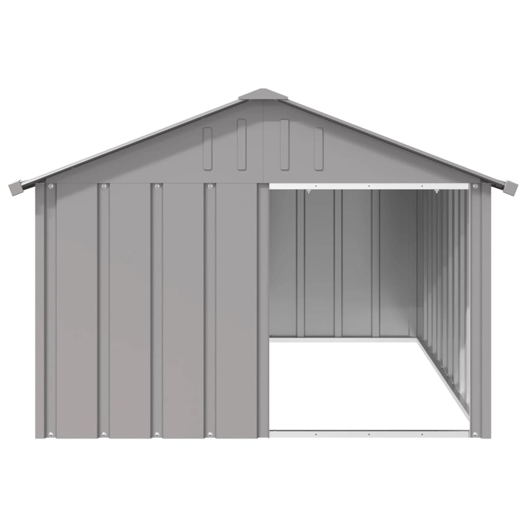 vidaXL Casa para perros acero galvanizado gris 116,5x153x81,5 cm