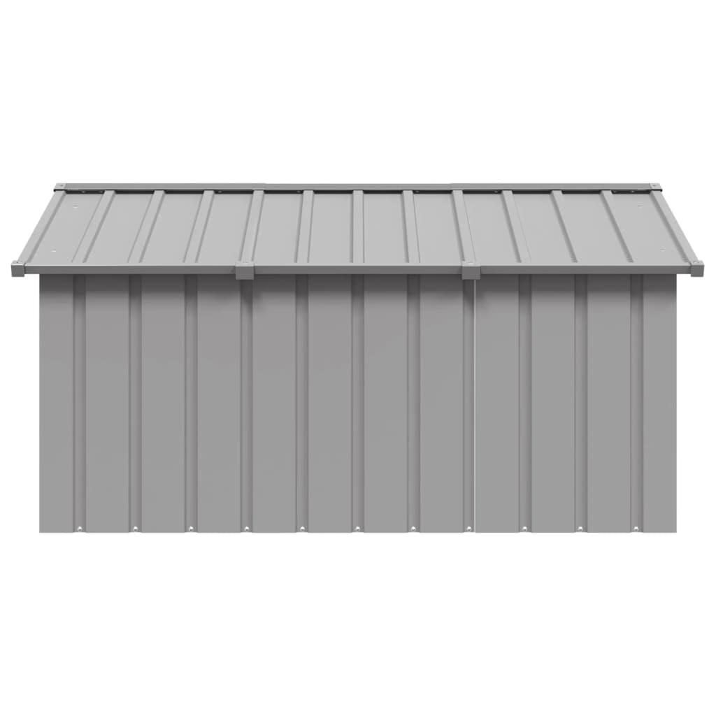 vidaXL Casa para perros acero galvanizado gris 116,5x153x81,5 cm