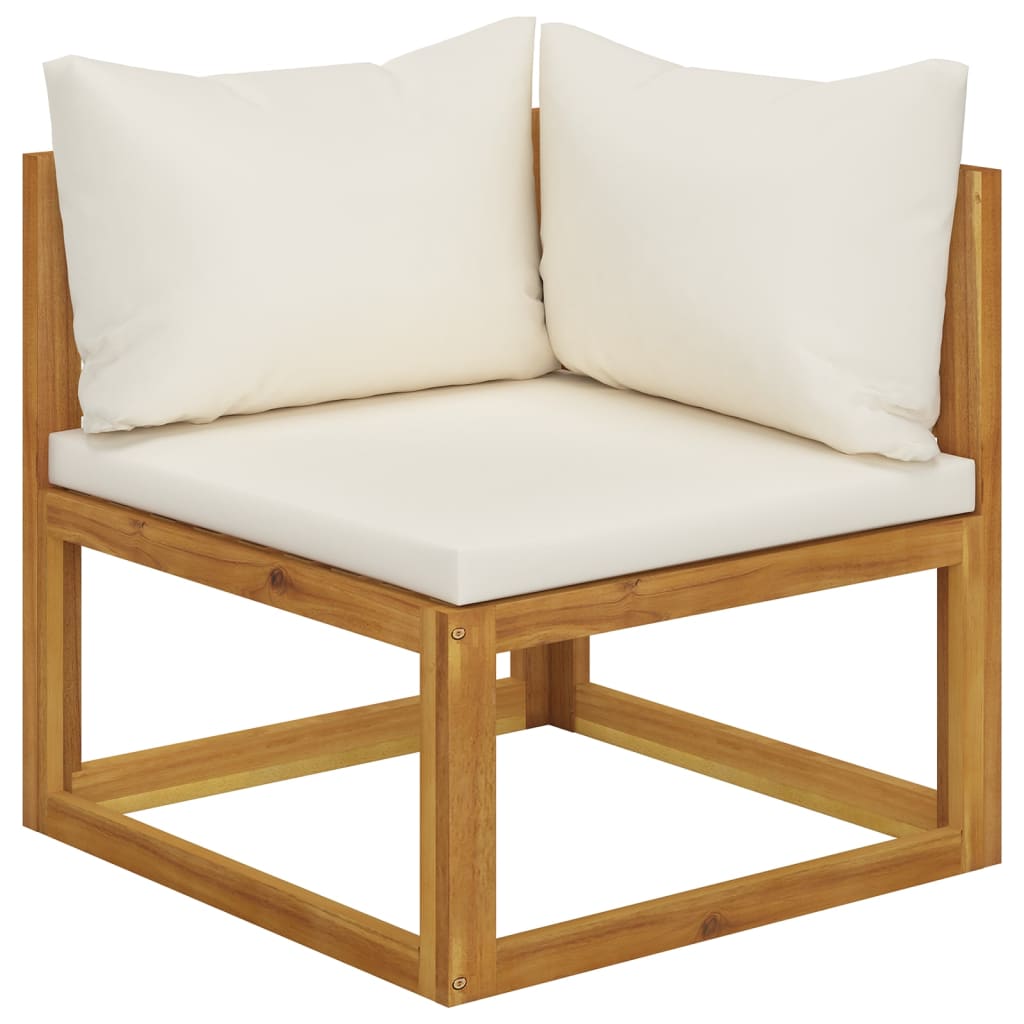 vidaXL Set muebles de jardín 5 pzas con cojines madera maciza acacia