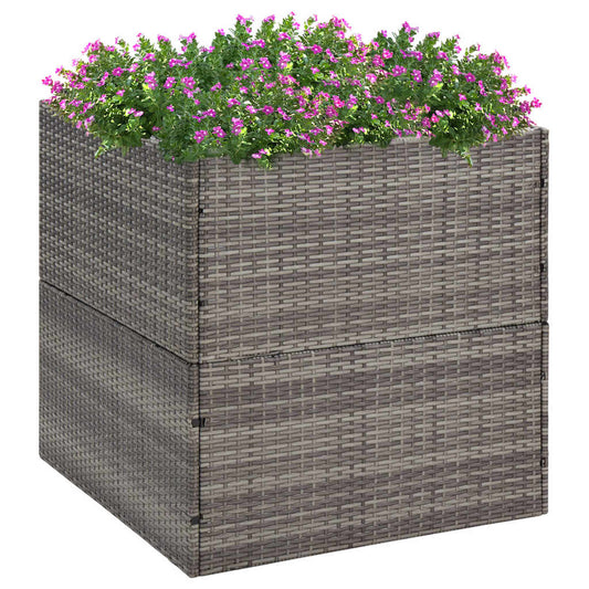 vidaXL Jardinera ratán sintético gris 80x80x80 cm