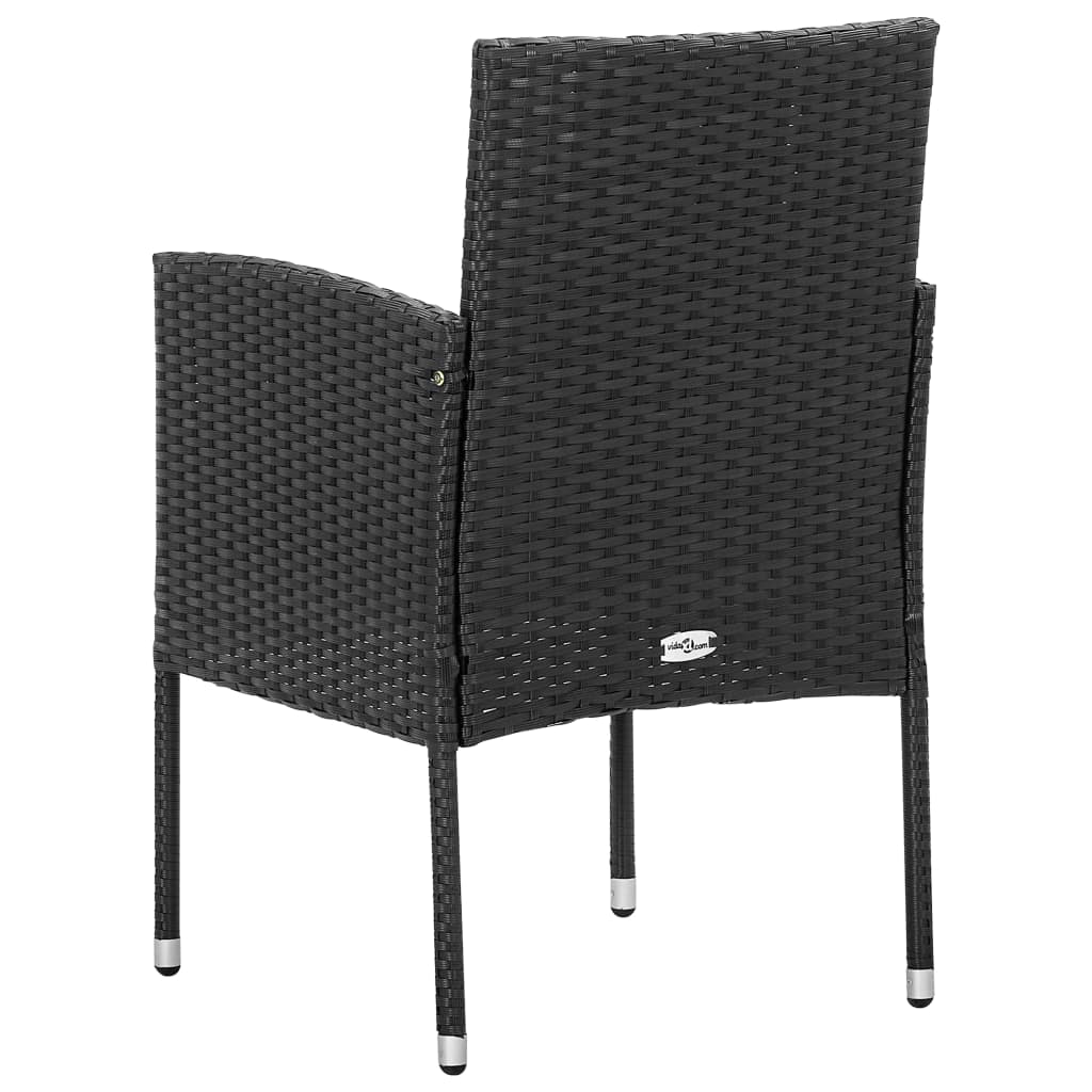 vidaXL Sillones de jardín con cojines 2 uds ratán sintético negro