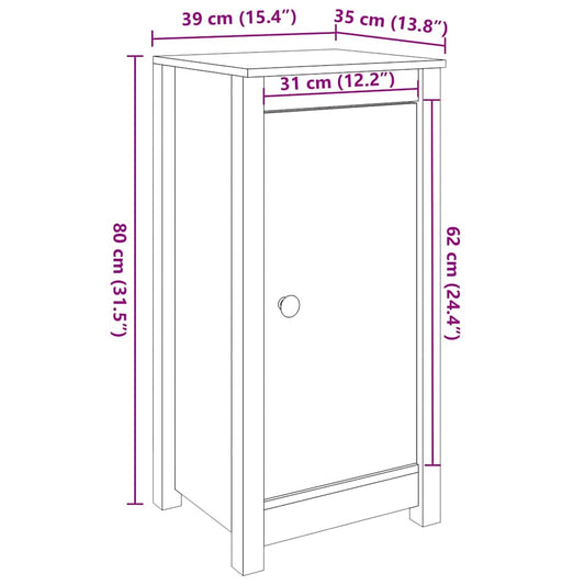 vidaXL Aparador de madera maciza de pino 39x35x80 cm